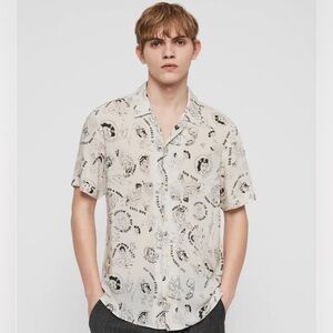 All Saints Feels Button Down Printed Shirt